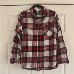 Red Plaid Button-Up Shirt